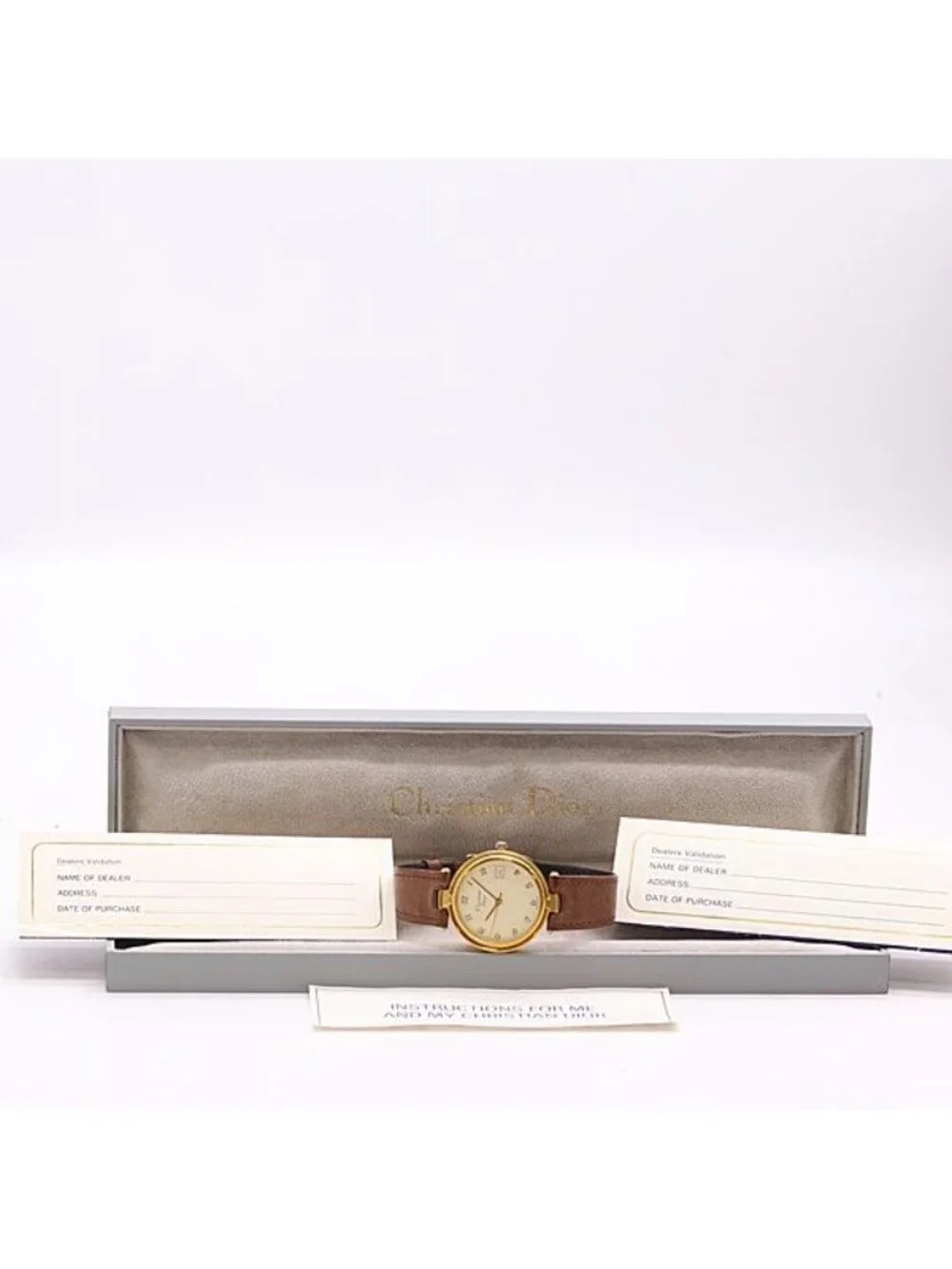 Dior Box Included Quartz Date Ivory Dial Watch